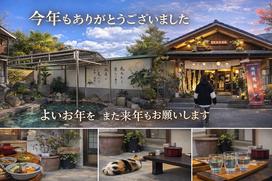 さあ２０２５年最後の日「元気よく綺麗な温泉を提供しています」