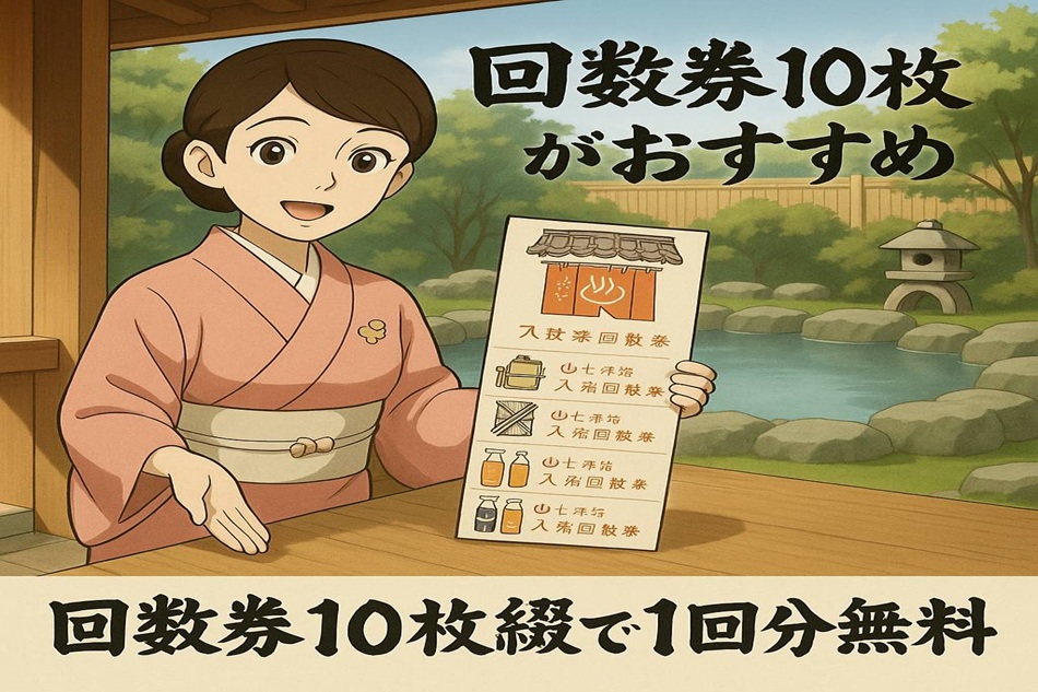 1/5（月）日帰り入浴「平日回数券」利用できるようになります。